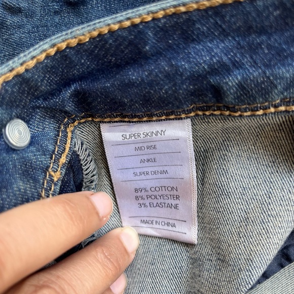 Dark Blue Super Skinny Ripped Jeans - Picture 8 of 11